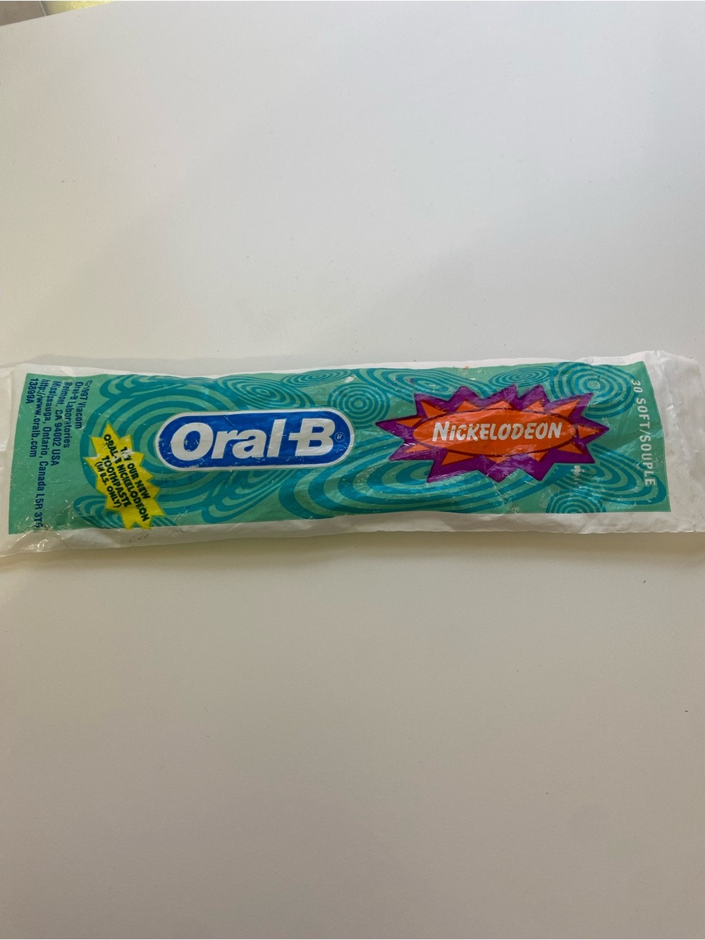 Vintage Kids Toothbrush (Nickelodeon) - Teal Green & Purple